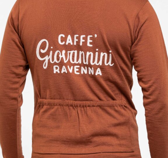 Close up Giovannini vintage cycling jersey.