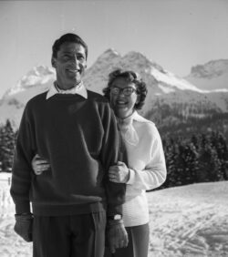 Ferdy Kuebler and his wife in Arosa