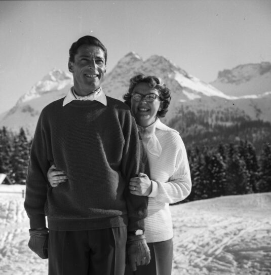 Ferdy Kuebler and his wife in Arosa